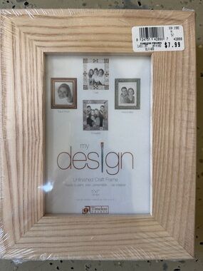 3 Unfinished Craft Frame - Natural Wood in 5x7. All 3 included.